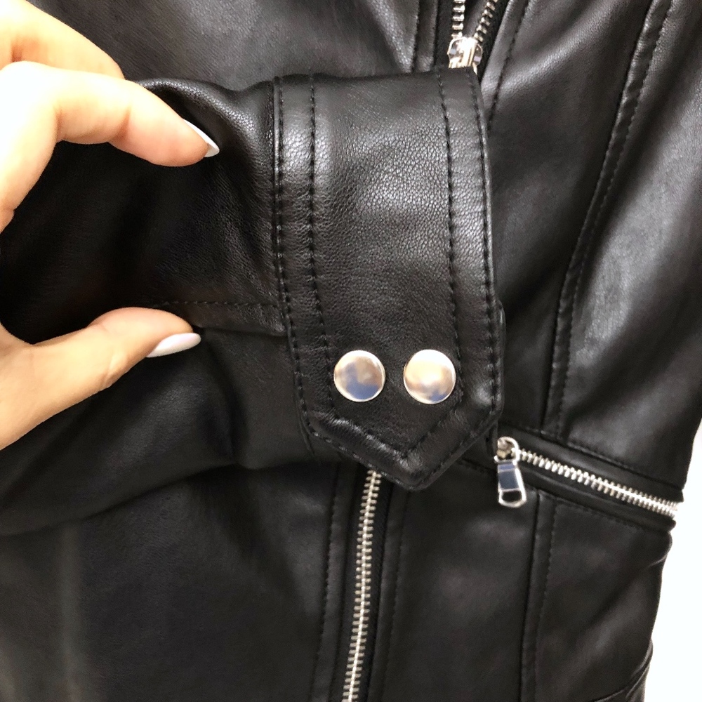 π Zara Trafaluc Women's Moto Leather Jacket! - Picture 3 of 7